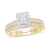 Thumbnail Image 1 of 1/2 CT. T.W. Princess-Cut Composite Diamond Rectangle Frame Bridal Set in 10K Gold