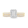 Thumbnail Image 3 of 1/2 CT. T.W. Princess-Cut Composite Diamond Rectangle Frame Bridal Set in 10K Gold