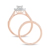 Thumbnail Image 4 of 1/2 CT. T.W. Princess-Cut Composite Diamond Rectangle Frame Bridal Set in 10K Rose Gold