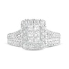 Thumbnail Image 2 of 1 CT. T.W. Princess-Cut Composite Diamond Rectangle Frame Split Shank Bridal Set in 10K White Gold