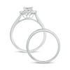 Thumbnail Image 4 of 1 CT. T.W. Princess-Cut Composite Diamond Rectangle Frame Split Shank Bridal Set in 10K White Gold