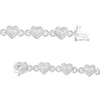 Thumbnail Image 2 of 1/4 CT. T.W. Diamond Hearts Line Bracelet in Sterling Silver