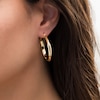 Thumbnail Image 2 of 30.0mm Knife Edge Tube Hoop Earrings in 10K Gold