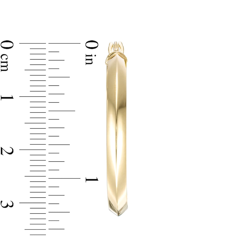 Main Image 3 of 30.0mm Knife Edge Tube Hoop Earrings in 10K Gold