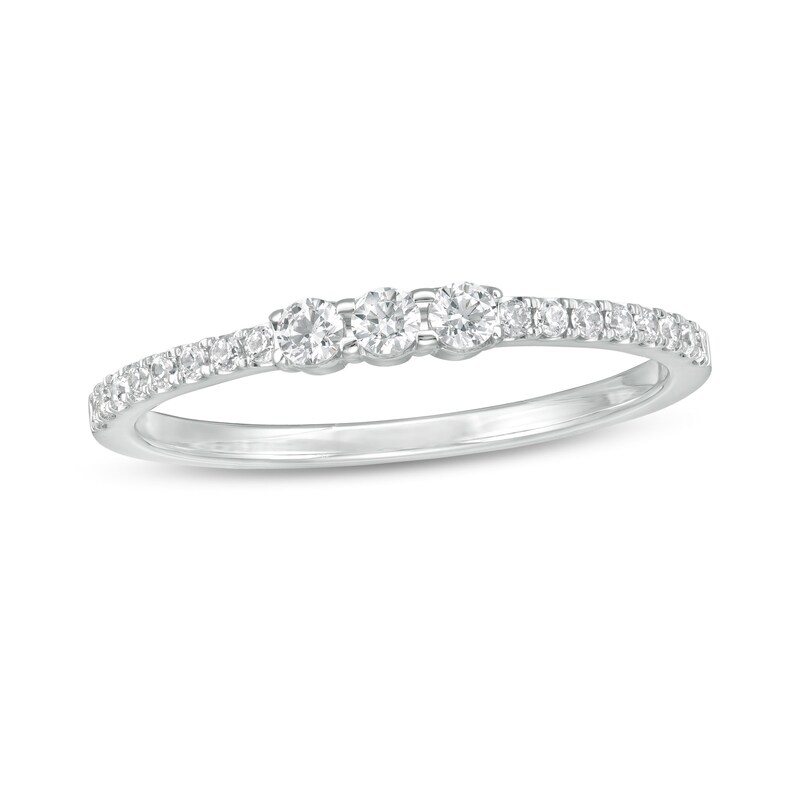 Main Image 1 of 1/4 CT. T.W. Diamond Three Stone Anniversary Band in 14K White Gold