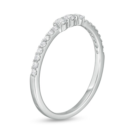 1/4 CT. T.w. Diamond Three Stone Anniversary Band in 14K White Gold