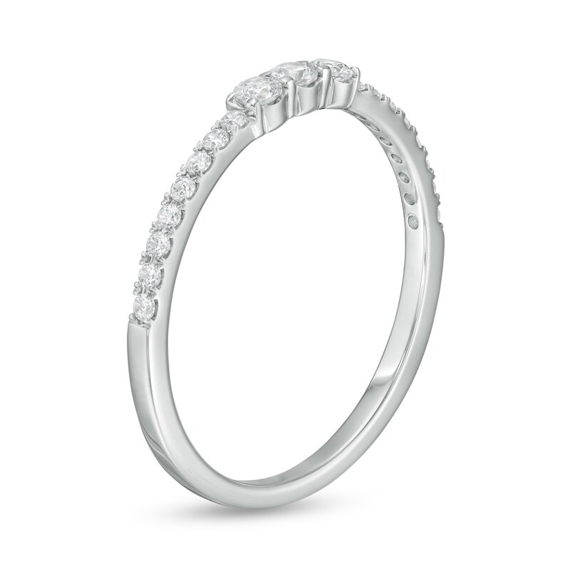 1/4 CT. T.W. Diamond Three Stone Anniversary Band in 14K White Gold