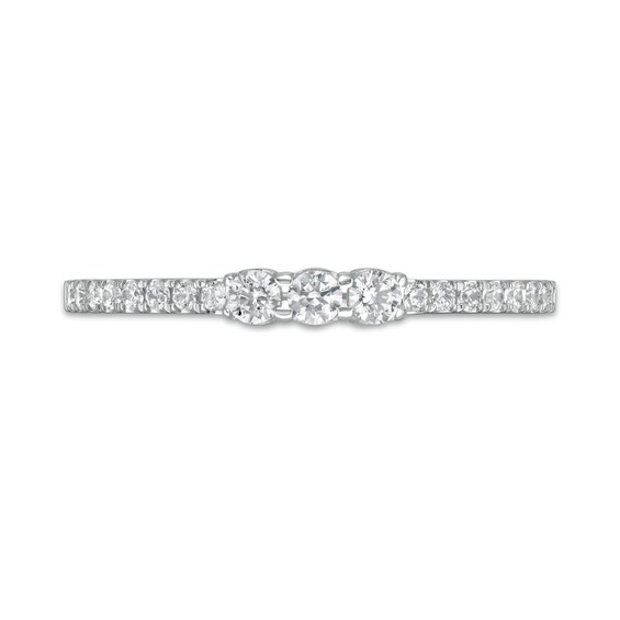 1/4 CT. T.w. Diamond Three Stone Anniversary Band in 14K White Gold
