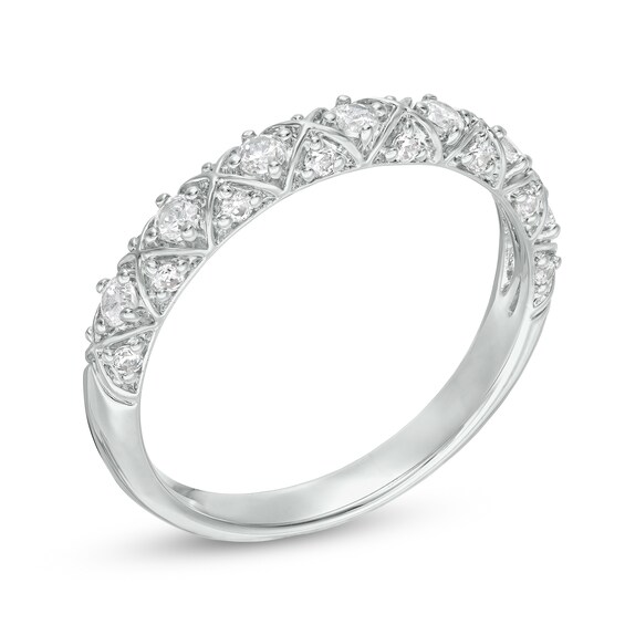 3/8 CT. T.w. Diamond Art Deco Band in 10K White Gold