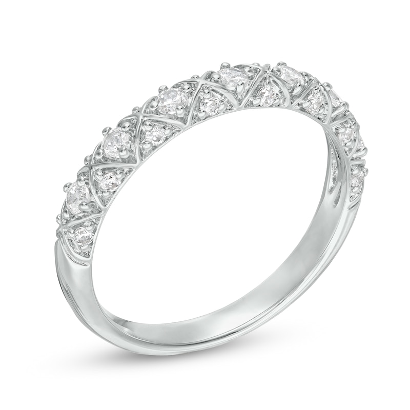 Main Image 3 of 3/8 CT. T.W. Diamond Art Deco Band in 10K White Gold