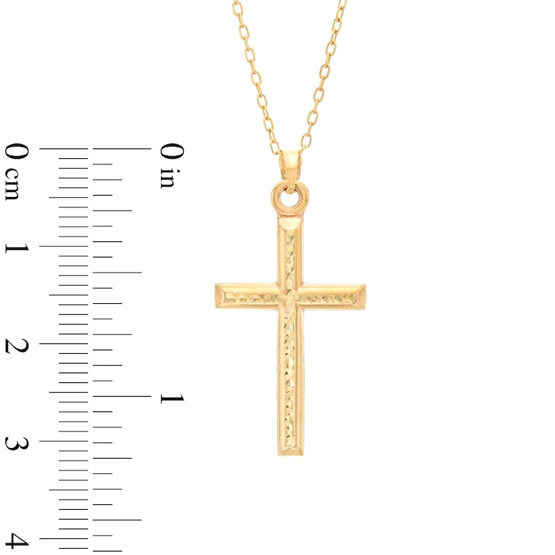 Diamond-Cut Cross Pendant in 10K Gold