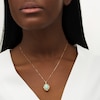 Thumbnail Image 2 of Captivating Color Oval Opal, Spessartite and Diamond Accent Frame Drop Pendant in 14K Gold