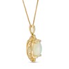 Thumbnail Image 2 of Captivating Color Oval Opal, Spessartite and Diamond Accent Frame Drop Pendant in 14K Gold