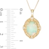 Thumbnail Image 3 of Captivating Color Oval Opal, Spessartite and Diamond Accent Frame Drop Pendant in 14K Gold