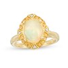 Thumbnail Image 1 of Captivating Color Oval Opal, Spessartite and Diamond Accent Frame Ring in 14K Gold