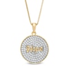 Thumbnail Image 1 of Lab-Created White Sapphire and Cursive "Hope" Medallion Pendant in Sterling Silver with 10K Gold Plate