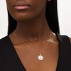 Thumbnail Image 2 of Lab-Created White Sapphire and Cursive "Hope" Medallion Pendant in Sterling Silver with 10K Gold Plate