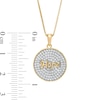 Thumbnail Image 3 of Lab-Created White Sapphire and Cursive "Hope" Medallion Pendant in Sterling Silver with 10K Gold Plate