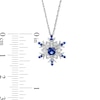 Thumbnail Image 3 of Lab-Created Blue and White Sapphire Snowflake Pendant in Sterling Silver