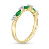 Thumbnail Image 3 of Marquise Lab-Created Emerald and White Sapphire Earrings and Ring Set in Sterling Silver with 14K Gold Plate - Size 7
