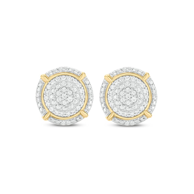 Main Image 2 of 1/5 CT. T.W. Composite Diamond Frame Compass Stud Earrings in 10K Gold