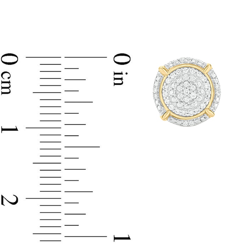 Main Image 3 of 1/5 CT. T.W. Composite Diamond Frame Compass Stud Earrings in 10K Gold