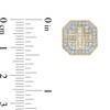Thumbnail Image 3 of 1/3 CT. T.W. Baguette and Round Composite Diamond Octagonal Frame Cross Stud Earrings in 10K Gold