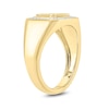 Thumbnail Image 2 of 1/10 CT. T.W. Diamond Octagonal Frame Embossed "DAD" Signet Ring in 10K Gold