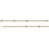 Thumbnail Image 3 of Triple Bead Station Paper Clip Link Chain Bracelet in 10K Gold - 7.5"