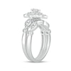 Thumbnail Image 2 of 5/8 CT. T.W. Pear-Shaped Diamond Double Petal Frame Vintage-Style Bridal Set in 10K White Gold