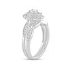 Thumbnail Image 1 of 5/8 CT. T.W. Oval Diamond Quatrefoil Frame Art Deco Bridal Set in 10K White Gold