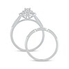 Thumbnail Image 3 of 5/8 CT. T.W. Oval Diamond Quatrefoil Frame Art Deco Bridal Set in 10K White Gold