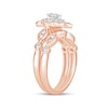 Thumbnail Image 1 of 5/8 CT. T.W. Pear-Shaped Diamond Double Petal Frame Vintage-Style Bridal Set in 10K Rose Gold