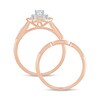 Thumbnail Image 3 of 5/8 CT. T.W. Pear-Shaped Diamond Quatrefoil Frame Art Deco Bridal Set in 10K Rose Gold