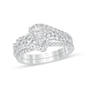 Thumbnail Image 1 of 5/8 CT. T.W. Pear-Shaped Diamond Frame Filigree Bypass Bridal Set in 10K White Gold