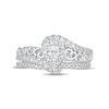 Thumbnail Image 3 of 5/8 CT. T.W. Pear-Shaped Diamond Frame Filigree Bypass Bridal Set in 10K White Gold