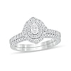 Thumbnail Image 1 of 5/8 CT. T.W. Oval Diamond Double Frame Bridal Set in 10K White Gold