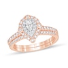 Thumbnail Image 1 of 5/8 CT. T.W. Pear-Shaped Diamond Double Frame Bridal Set in 10K Rose Gold