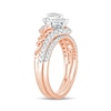 Thumbnail Image 1 of 5/8 CT. T.W. Pear-Shaped Diamond Double Frame Filigree Bypass Bridal Set in 10K Rose Gold