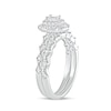 5/8 CT. T.W. Emerald-Cut Diamond Frame Vintage-Style Bridal Set in 10K White Gold