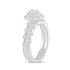 Thumbnail Image 1 of 5/8 CT. T.W. Emerald-Cut Diamond Frame Vintage-Style Bridal Set in 10K White Gold