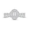 Thumbnail Image 2 of 5/8 CT. T.W. Emerald-Cut Diamond Frame Vintage-Style Bridal Set in 10K White Gold