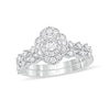Thumbnail Image 1 of 5/8 CT. T.W. Oval Diamond Frame Vintage-Style Bridal Set in 10K White Gold