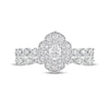 Thumbnail Image 3 of 5/8 CT. T.W. Oval Diamond Frame Vintage-Style Bridal Set in 10K White Gold