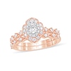 Thumbnail Image 0 of 5/8 CT. T.W. Oval Diamond Frame Vintage-Style Bridal Set in 10K Rose Gold