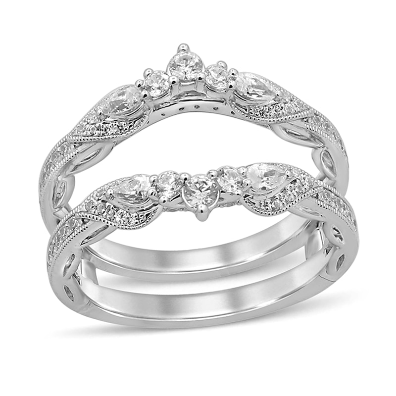 Main Image 1 of 3/4 CT. T.W. Pear-Shaped Diamond Contour Vintage-Style Solitaire Enhancer in 14K White Gold