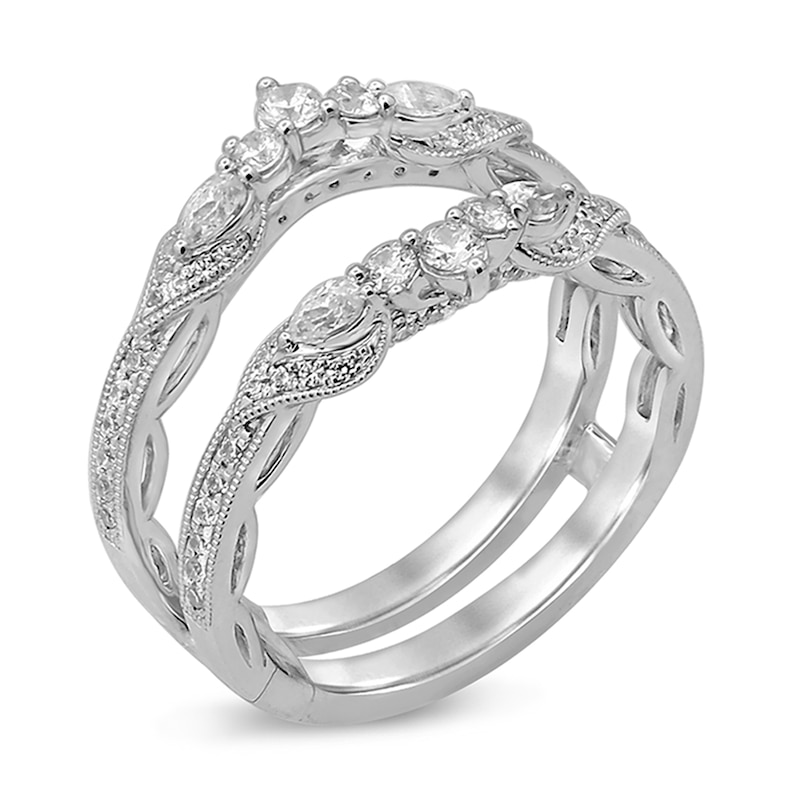 Main Image 3 of 3/4 CT. T.W. Pear-Shaped Diamond Contour Vintage-Style Solitaire Enhancer in 14K White Gold