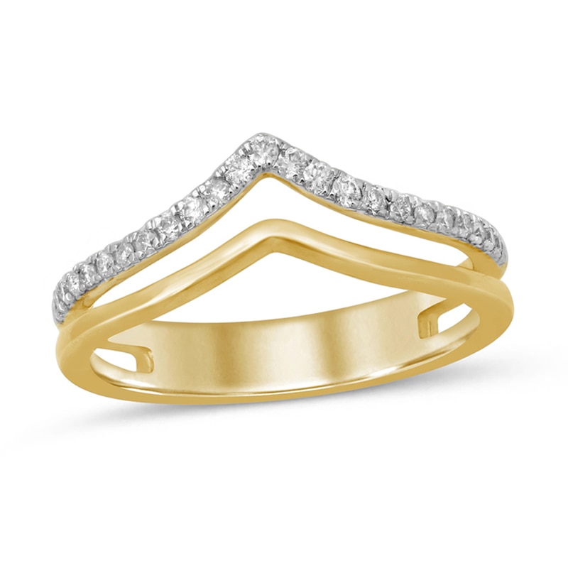 Main Image 1 of 1/5 CT. T.W. Diamond Chevron Anniversary Ring in 10K Gold