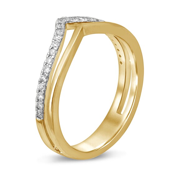 1/5 CT. T.w. Diamond Chevron Anniversary Ring in 10K Gold