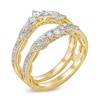 Thumbnail Image 2 of 3/4 CT. T.W. Pear-Shaped Diamond Double Crown Vintage-Style Solitaire Enhancer in 14K Gold
